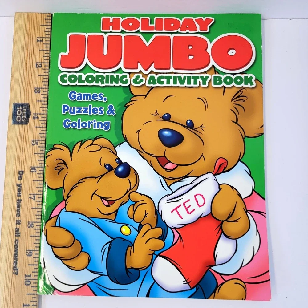 Holiday Jumbo Coloring & Activity Book Games Puzzles Bears 2007 Bendon